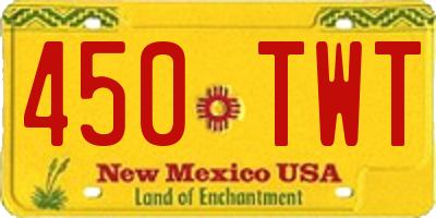 NM license plate 450TWT