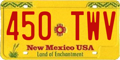 NM license plate 450TWV