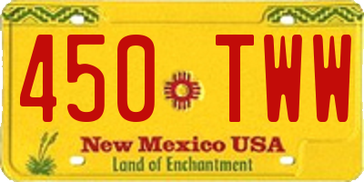 NM license plate 450TWW