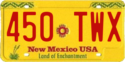 NM license plate 450TWX
