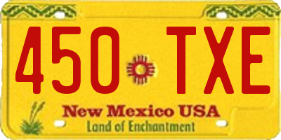 NM license plate 450TXE