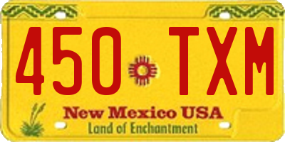 NM license plate 450TXM