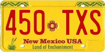NM license plate 450TXS