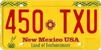 NM license plate 450TXU