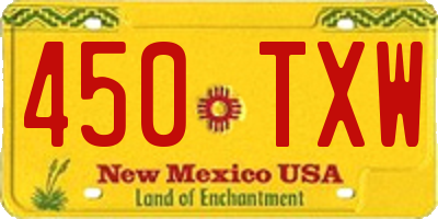 NM license plate 450TXW