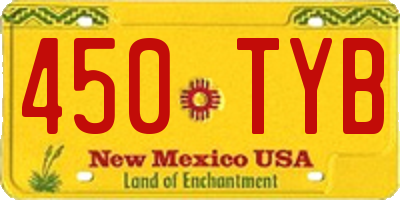 NM license plate 450TYB