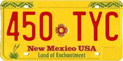 NM license plate 450TYC