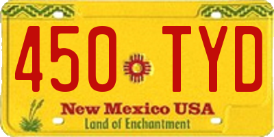 NM license plate 450TYD