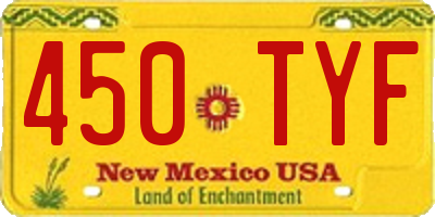 NM license plate 450TYF
