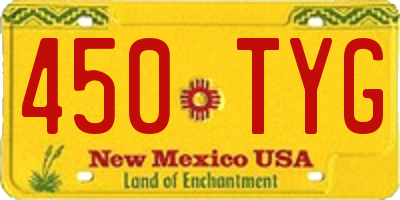 NM license plate 450TYG
