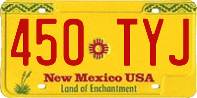NM license plate 450TYJ