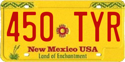 NM license plate 450TYR