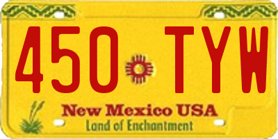 NM license plate 450TYW