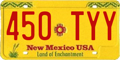 NM license plate 450TYY