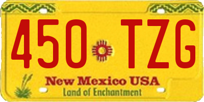 NM license plate 450TZG