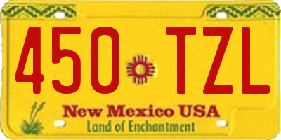 NM license plate 450TZL