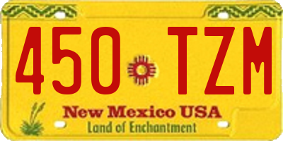 NM license plate 450TZM