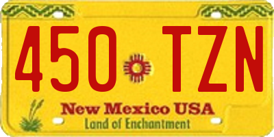 NM license plate 450TZN