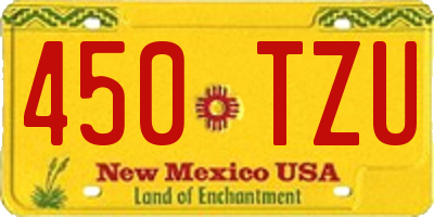 NM license plate 450TZU