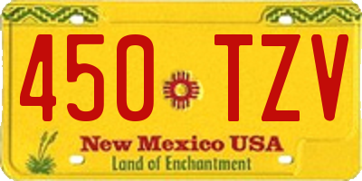 NM license plate 450TZV