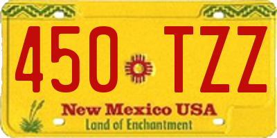 NM license plate 450TZZ