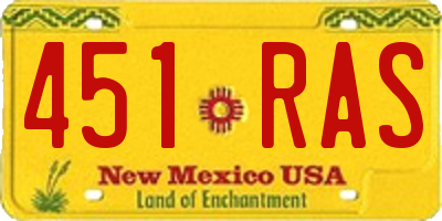 NM license plate 451RAS