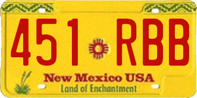 NM license plate 451RBB