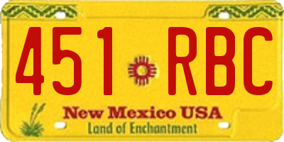 NM license plate 451RBC