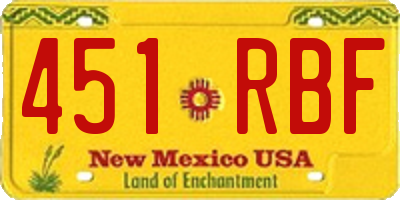 NM license plate 451RBF