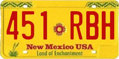 NM license plate 451RBH