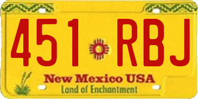 NM license plate 451RBJ