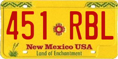 NM license plate 451RBL