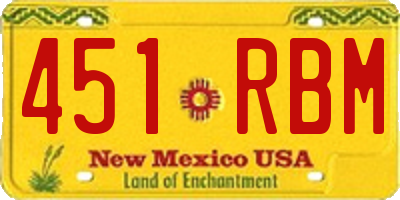 NM license plate 451RBM