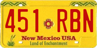 NM license plate 451RBN