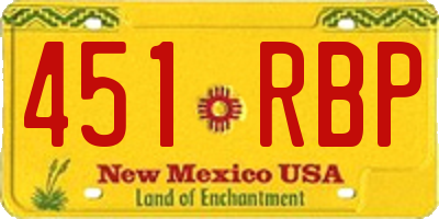 NM license plate 451RBP