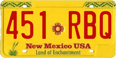 NM license plate 451RBQ
