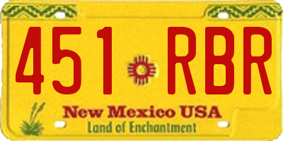 NM license plate 451RBR