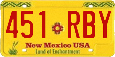 NM license plate 451RBY
