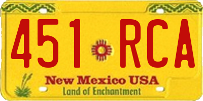 NM license plate 451RCA