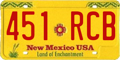 NM license plate 451RCB