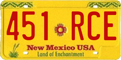 NM license plate 451RCE