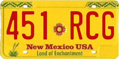 NM license plate 451RCG