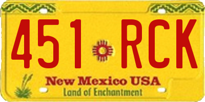 NM license plate 451RCK