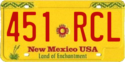 NM license plate 451RCL