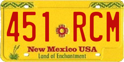 NM license plate 451RCM