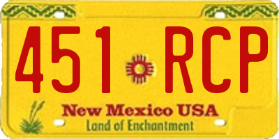 NM license plate 451RCP