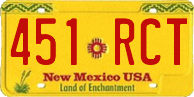 NM license plate 451RCT