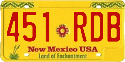 NM license plate 451RDB
