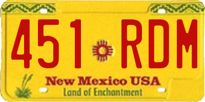 NM license plate 451RDM