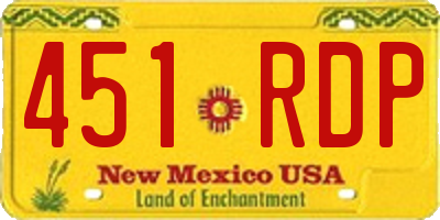 NM license plate 451RDP